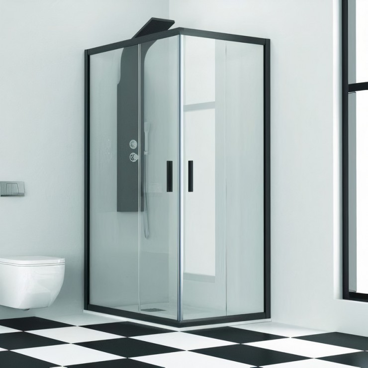 Siyah Şeffaf Cam Duşakabin